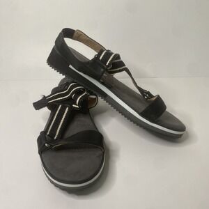 ADRIENNE VITTADINI SPORT SIZE 10M Womans BLACK OPEN TOE SANDAL. AV SANDAL.